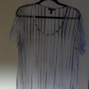 Eileen Fisher tunic dress sheer Medium short sleeve